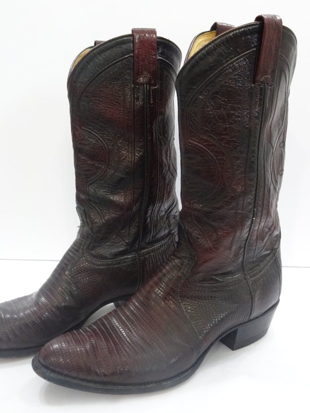 Tony Lama Black Cherry Teju Lizard Western Cowboy Boots - Men's Size 11 D
